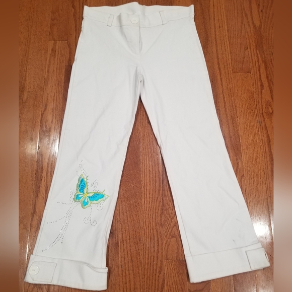 Cute White Capris size Large - Picture 1 of 4